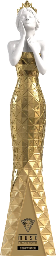 Gold MUSE Creative Awards statuette