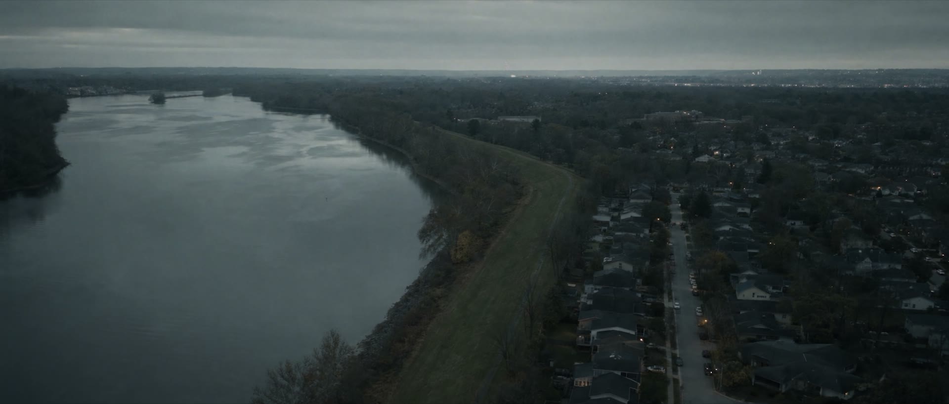 The river and the town from above