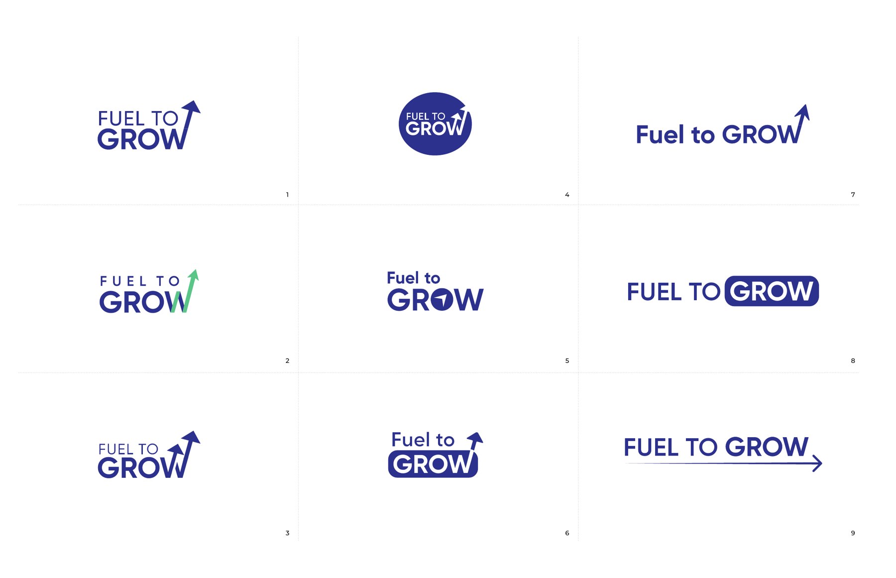 Nine Fuel to Grow logo options in Kimberly-Clark blue