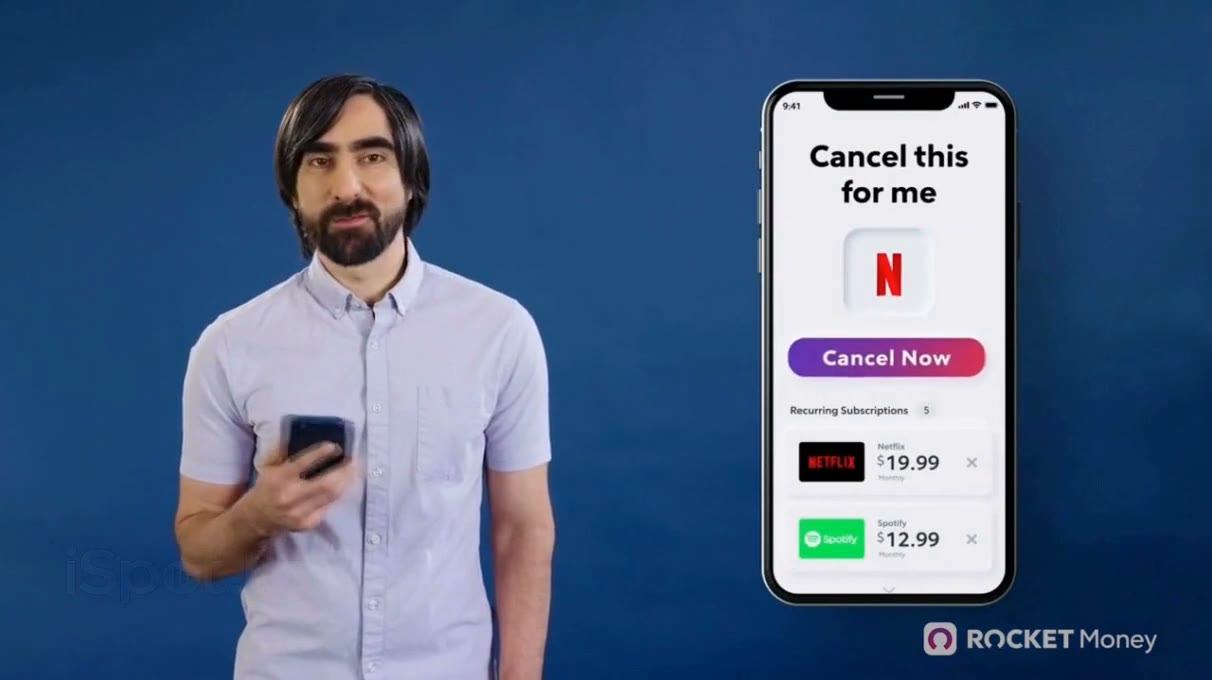 The Cancel this for me screen in the Rocket Money app